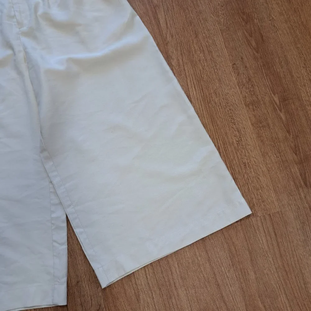 Who What Wear Wide Leg Crop High Rise Cream Pant Size 12 Misses NWT
